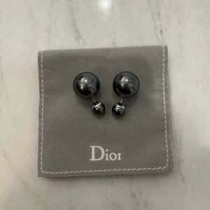 Dior Tribal Black Pearl Earrings